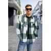 imageCOOFANDY Mens Flannel Shirt Jacket Casual Button Down Plaid Shirt Jackets Warm Lined Sherpa Shacket with PocketsGreen
