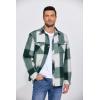 imageCOOFANDY Mens Flannel Shirt Jacket Casual Button Down Plaid Shirt Jackets Warm Lined Sherpa Shacket with PocketsGreen