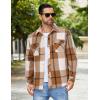 imageCOOFANDY Mens Flannel Shirt Jacket Casual Button Down Plaid Shirt Jackets Warm Lined Sherpa Shacket with PocketsKhaki