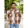 imageCOOFANDY Mens Flannel Shirt Jacket Casual Button Down Plaid Shirt Jackets Warm Lined Sherpa Shacket with PocketsKhaki