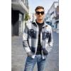 imageCOOFANDY Mens Flannel Shirt Jacket Casual Button Down Plaid Shirt Jackets Warm Lined Sherpa Shacket with PocketsNavy Blue