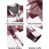 imageCOOFANDY Mens Flannel Shirt Jacket Casual Button Down Plaid Shirt Jackets Warm Lined Sherpa Shacket with PocketsRed
