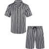 imageCOOFANDY Mens Hawaiian Shirt and Shorts Set 2 Piece Vacation Outfits Floral Button Down ShirtBlack