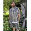 imageCOOFANDY Mens Hawaiian Shirt and Shorts Set 2 Piece Vacation Outfits Floral Button Down ShirtBlack