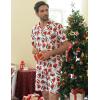 imageCOOFANDY Mens Hawaiian Shirt and Shorts Set 2 Piece Vacation Outfits Floral Button Down ShirtSanta Hat
