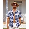 imageCOOFANDY Mens Hawaiian Short Sleeve Shirt Casual Button Down Summer Beach Vacation Shirt Tropical Floral Aloha ShirtsBlack Coconut Treewhite