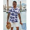 imageCOOFANDY Mens Hawaiian Short Sleeve Shirt Casual Button Down Summer Beach Vacation Shirt Tropical Floral Aloha ShirtsBlack Coconut Treewhite