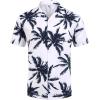 imageCOOFANDY Mens Hawaiian Short Sleeve Shirt Casual Button Down Summer Beach Vacation Shirt Tropical Floral Aloha ShirtsBlack Palm Leafwhite
