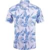 imageCOOFANDY Mens Hawaiian Short Sleeve Shirt Casual Button Down Summer Beach Vacation Shirt Tropical Floral Aloha ShirtsBlue Tropical Leafwhite