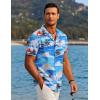 imageCOOFANDY Mens Hawaiian Short Sleeve Shirt Casual Button Down Summer Beach Vacation Shirt Tropical Floral Aloha ShirtsCoconut Treeblue