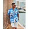 imageCOOFANDY Mens Hawaiian Short Sleeve Shirt Casual Button Down Summer Beach Vacation Shirt Tropical Floral Aloha ShirtsCoconut Treeblue