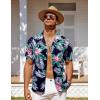 imageCOOFANDY Mens Hawaiian Short Sleeve Shirt Casual Button Down Summer Beach Vacation Shirt Tropical Floral Aloha ShirtsFlower Leavesblack
