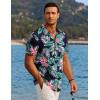 imageCOOFANDY Mens Hawaiian Short Sleeve Shirt Casual Button Down Summer Beach Vacation Shirt Tropical Floral Aloha ShirtsFlower Leavesblack