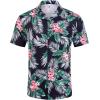 imageCOOFANDY Mens Hawaiian Short Sleeve Shirt Casual Button Down Summer Beach Vacation Shirt Tropical Floral Aloha ShirtsFlower Leavesblack