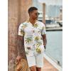imageCOOFANDY Mens Hawaiian Short Sleeve Shirt Casual Button Down Summer Beach Vacation Shirt Tropical Floral Aloha ShirtsGreen Coconut Treewhite