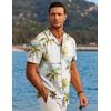 imageCOOFANDY Mens Hawaiian Short Sleeve Shirt Casual Button Down Summer Beach Vacation Shirt Tropical Floral Aloha ShirtsGreen Coconut Treewhite