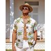 imageCOOFANDY Mens Hawaiian Short Sleeve Shirt Casual Button Down Summer Beach Vacation Shirt Tropical Floral Aloha ShirtsGreen Coconut Treewhite