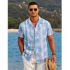 imageCOOFANDY Mens Hawaiian Short Sleeve Shirt Casual Button Down Summer Beach Vacation Shirt Tropical Floral Aloha ShirtsGreen Leaveswhite