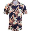 imageCOOFANDY Mens Hawaiian Short Sleeve Shirt Casual Button Down Summer Beach Vacation Shirt Tropical Floral Aloha ShirtsHawaiian Plantsnavy Blazer