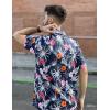 imageCOOFANDY Mens Hawaiian Short Sleeve Shirt Casual Button Down Summer Beach Vacation Shirt Tropical Floral Aloha ShirtsHibiscus Leavesblue