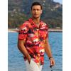 imageCOOFANDY Mens Hawaiian Short Sleeve Shirt Casual Button Down Summer Beach Vacation Shirt Tropical Floral Aloha ShirtsSunset Palm Treered
