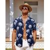 imageCOOFANDY Mens Hawaiian Short Sleeve Shirt Casual Button Down Summer Beach Vacation Shirt Tropical Floral Aloha ShirtsWhite Palm Leafblue