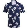imageCOOFANDY Mens Hawaiian Short Sleeve Shirt Casual Button Down Summer Beach Vacation Shirt Tropical Floral Aloha ShirtsWhite Palm Leafblue