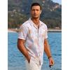 imageCOOFANDY Mens Hawaiian Short Sleeve Shirt Casual Button Down Summer Beach Vacation Shirt Tropical Floral Aloha ShirtsYellow Palm Leafwhite