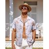 imageCOOFANDY Mens Hawaiian Short Sleeve Shirt Casual Button Down Summer Beach Vacation Shirt Tropical Floral Aloha ShirtsYellow Palm Leafwhite