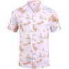 imageCOOFANDY Mens Hawaiian Short Sleeve Shirt Casual Button Down Summer Beach Vacation Shirt Tropical Floral Aloha ShirtsYellow Palm Leafwhite
