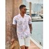 imageCOOFANDY Mens Hawaiian Short Sleeve Shirt Casual Button Down Summer Beach Vacation Shirt Tropical Floral Aloha ShirtsYellow Palm Leafwhite