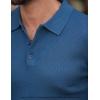 imageCOOFANDY Mens Knit Polo Shirts Short Sleeve Textured Golf Shirt Fashion Casual Collared Pullover TShirtsDark Blue