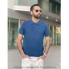 imageCOOFANDY Mens Knit Polo Shirts Short Sleeve Textured Golf Shirt Fashion Casual Collared Pullover TShirtsDark Blue