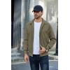 imageCOOFANDY Mens Lightweight Jackets Casual Bomber Windbreaker Zip Up Collared Jacket Golf Windproof CoatArmy Green