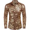 imageCOOFANDY Mens Paisley Shirt Luxury Disco Long Sleeve Button Down Dress Shirts02red