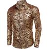 imageCOOFANDY Mens Paisley Shirt Luxury Disco Long Sleeve Button Down Dress Shirts02red