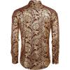 imageCOOFANDY Mens Paisley Shirt Luxury Disco Long Sleeve Button Down Dress Shirts02red