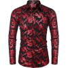 imageCOOFANDY Mens Paisley Shirt Luxury Disco Long Sleeve Button Down Dress ShirtsPaisleyred