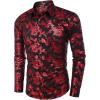 imageCOOFANDY Mens Paisley Shirt Luxury Disco Long Sleeve Button Down Dress ShirtsPaisleyred