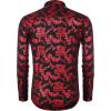 imageCOOFANDY Mens Paisley Shirt Luxury Disco Long Sleeve Button Down Dress ShirtsPaisleyred