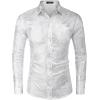 imageCOOFANDY Mens Paisley Shirt Luxury Disco Long Sleeve Button Down Dress ShirtsPat4