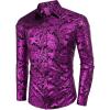imageCOOFANDY Mens Paisley Shirt Luxury Disco Long Sleeve Button Down Dress ShirtsPat9