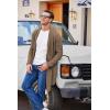 imageCOOFANDY Mens Shawl Collar Long Cardigan Knit Ruffle Fashion Sweater Drape CapeBrown