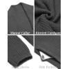 imageCOOFANDY Mens Shawl Collar Long Cardigan Knit Ruffle Fashion Sweater Drape CapeGrey