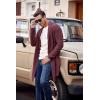 imageCOOFANDY Mens Shawl Collar Long Cardigan Knit Ruffle Fashion Sweater Drape CapeWine Red