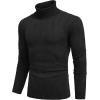 imageCOOFANDY Mens Slim Fit Turtleneck Sweater Long Sleeve Casual Knitted Pullover Sweaters01black
