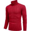 imageCOOFANDY Mens Slim Fit Turtleneck Sweater Long Sleeve Casual Knitted Pullover Sweaters01red