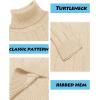 imageCOOFANDY Mens Slim Fit Turtleneck Sweater Long Sleeve Casual Knitted Pullover SweatersApricot