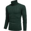imageCOOFANDY Mens Slim Fit Turtleneck Sweater Long Sleeve Casual Knitted Pullover SweatersDark Green