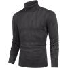 imageCOOFANDY Mens Slim Fit Turtleneck Sweater Long Sleeve Casual Knitted Pullover SweatersDark Grey